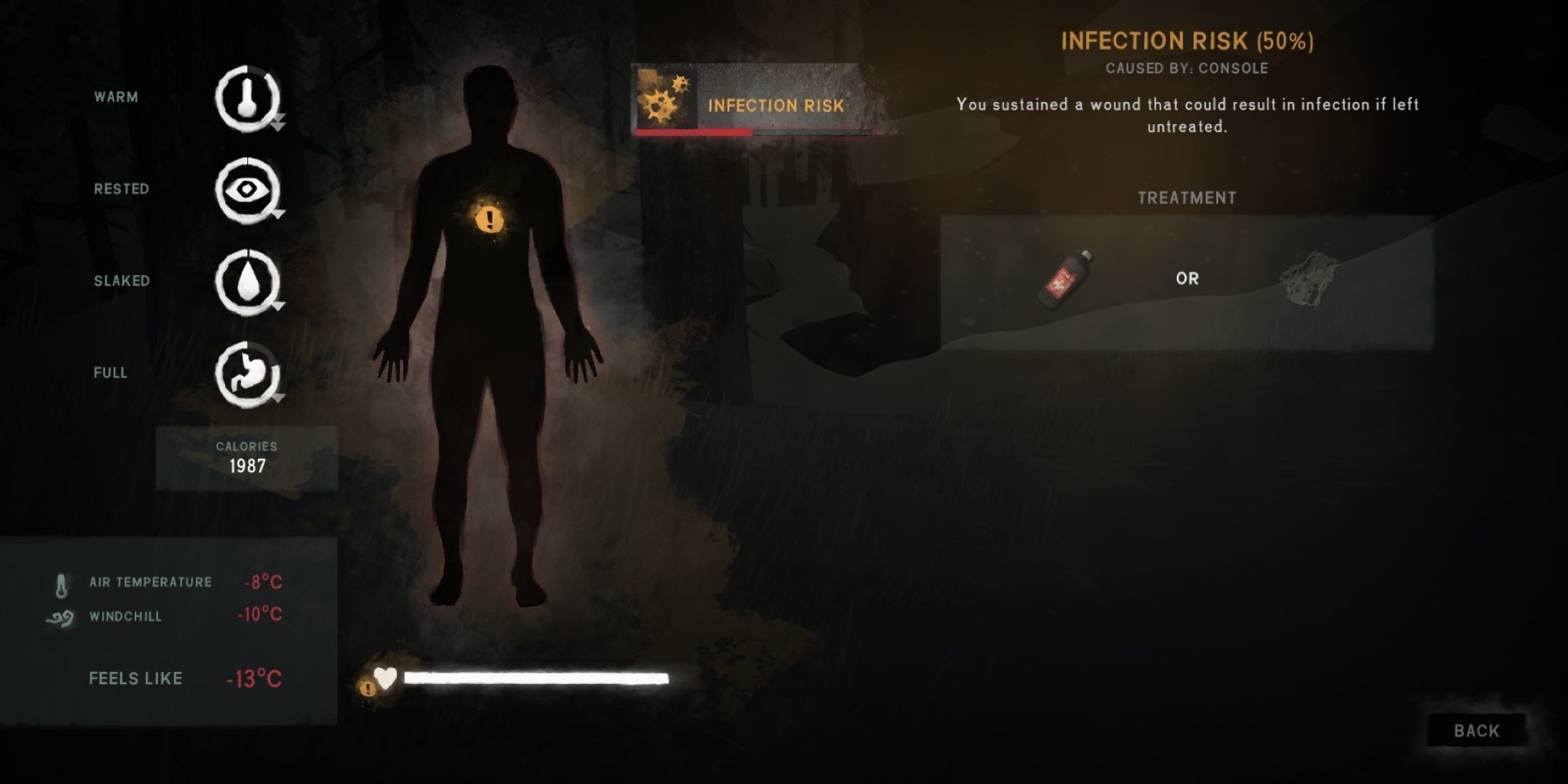 Player With Infection Risk Displayed In Menu