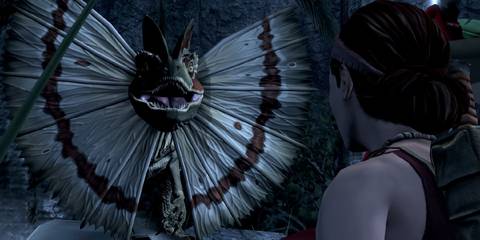 Jurassic Park The Game dinosaur with neck thrills screams