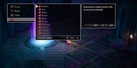 Kafrizz skill in Dragon Quest 3 HD-2D Remake