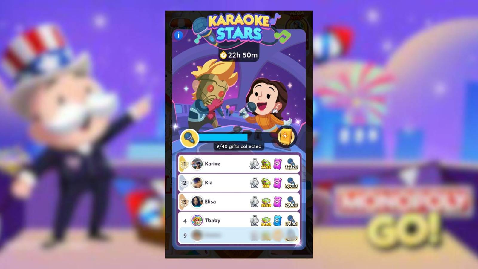 karaoke stars monopoly go
