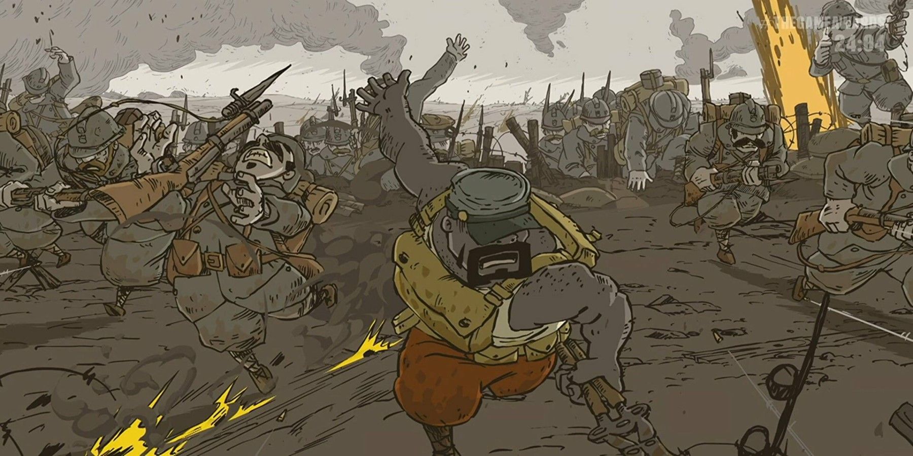 Key Art Showing Multiple WWI Soldiers Running Through No Man's Land From Valiant Hearts Coming Home