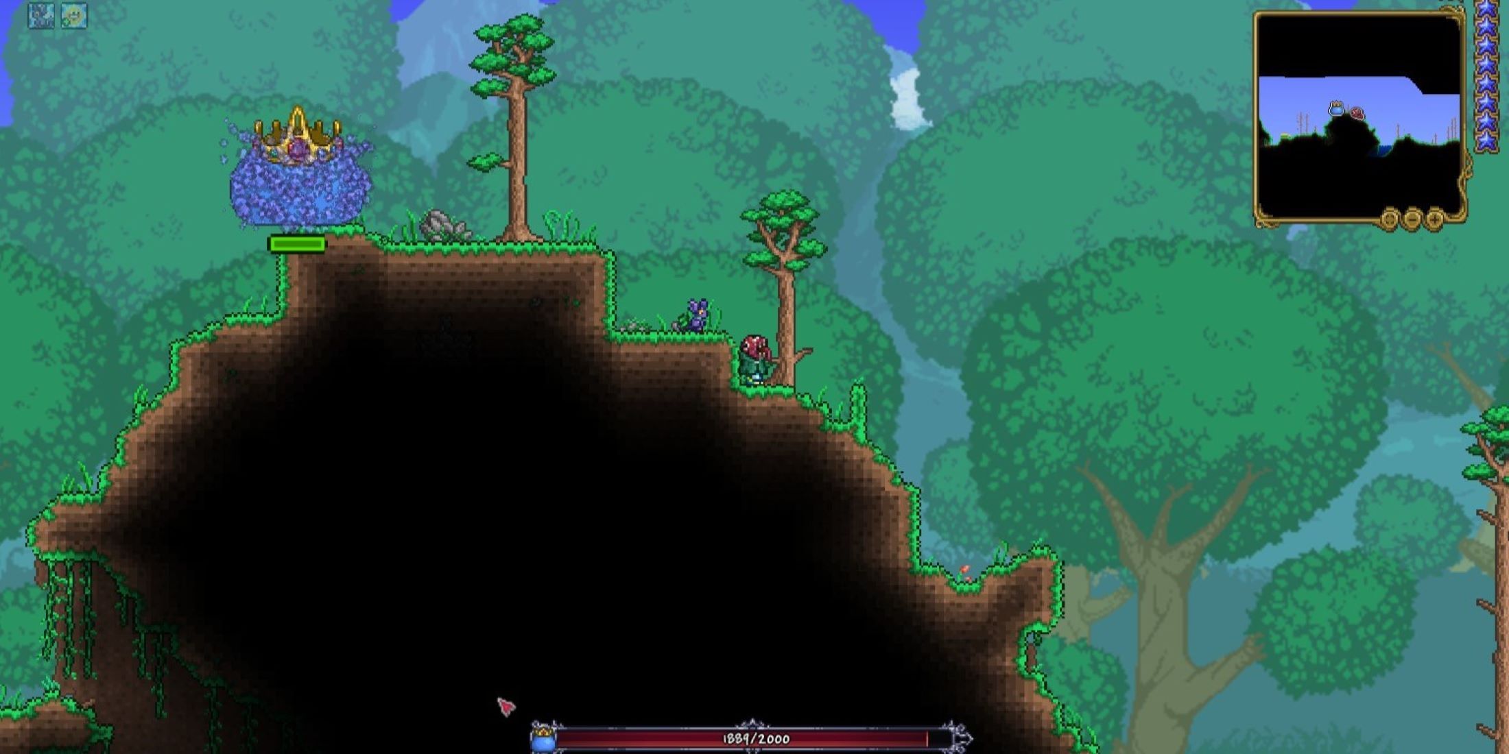 King Slime Teleporting In Forest