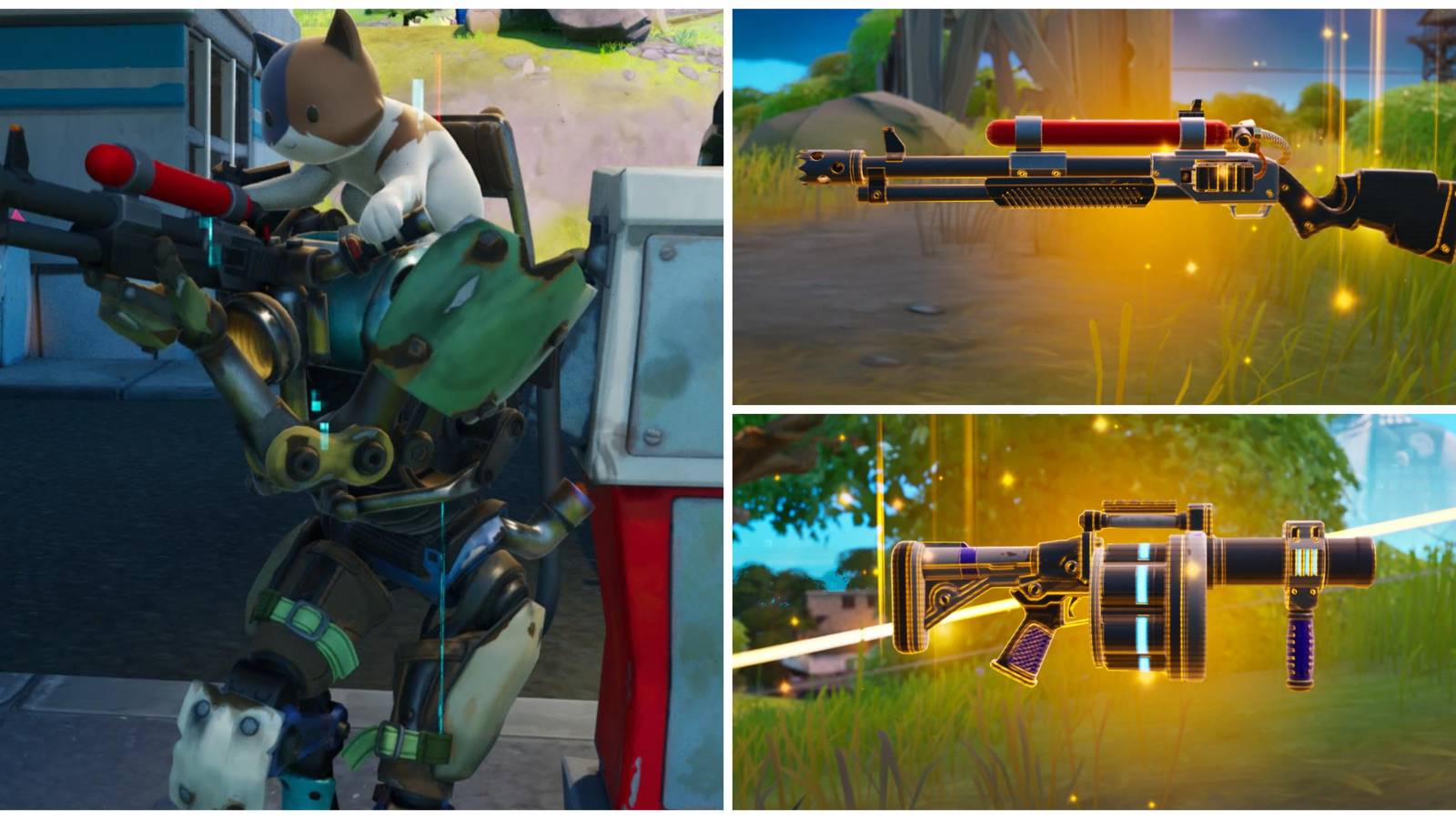 kit at catty corner, shockwave launcher, mythic charge shotgun