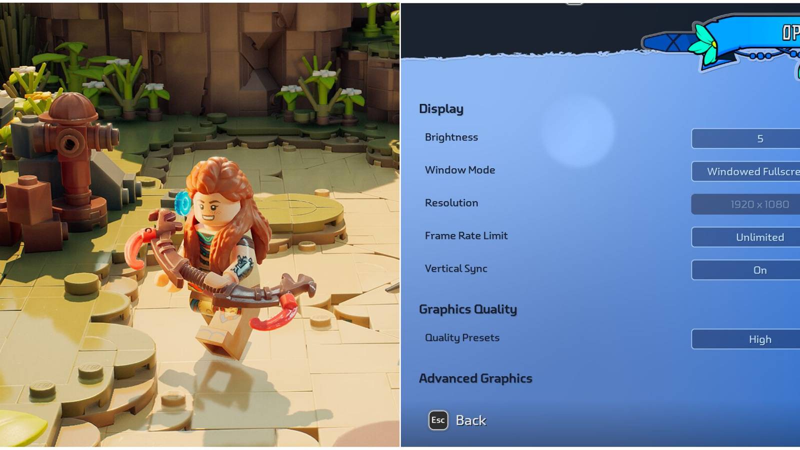 lego horizon adventures best settings pc