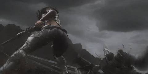 kaim slicing an enemy with a sword