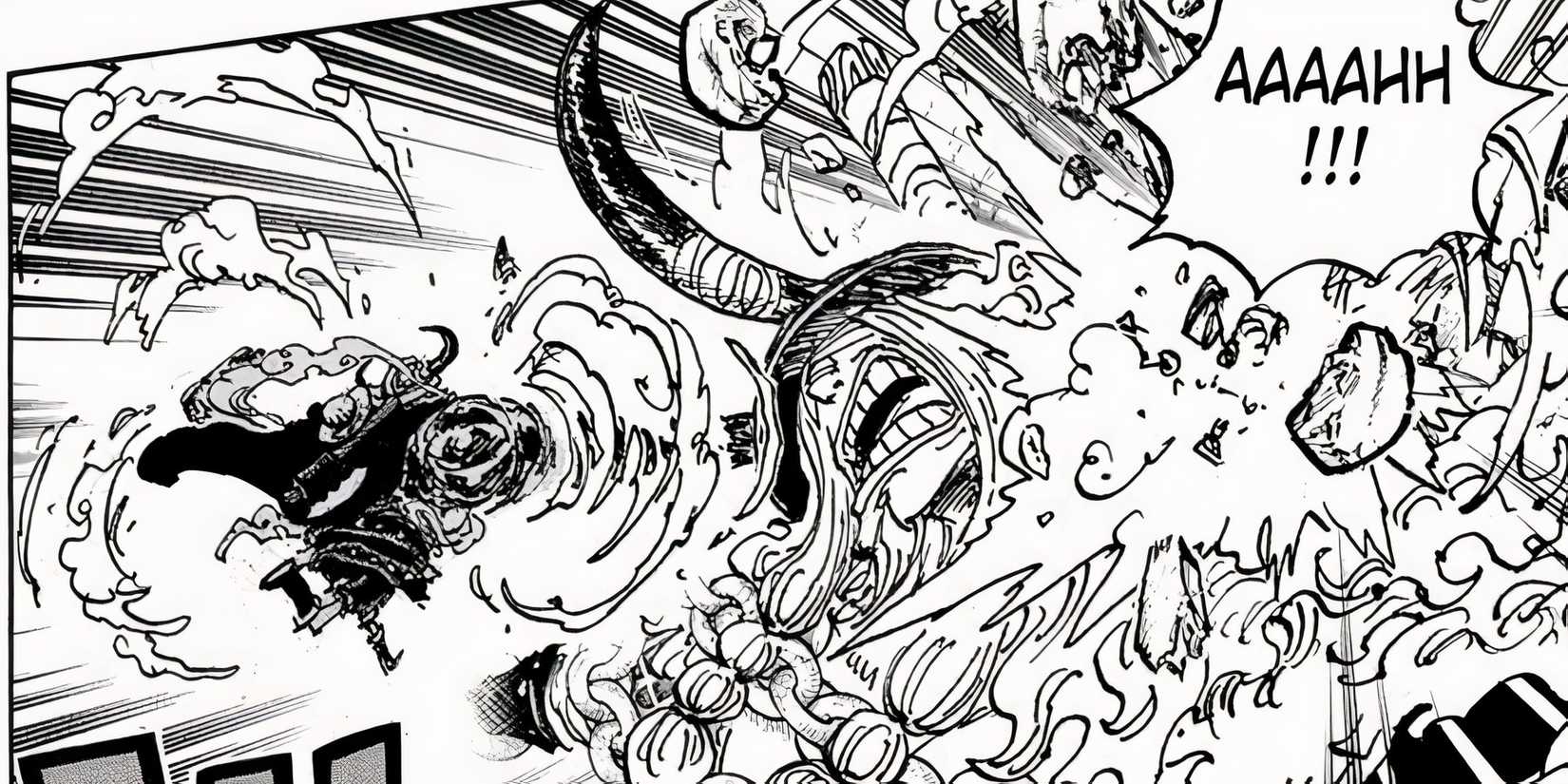 Luffy enfrentando Loki no capítulo 1131 de One Piece