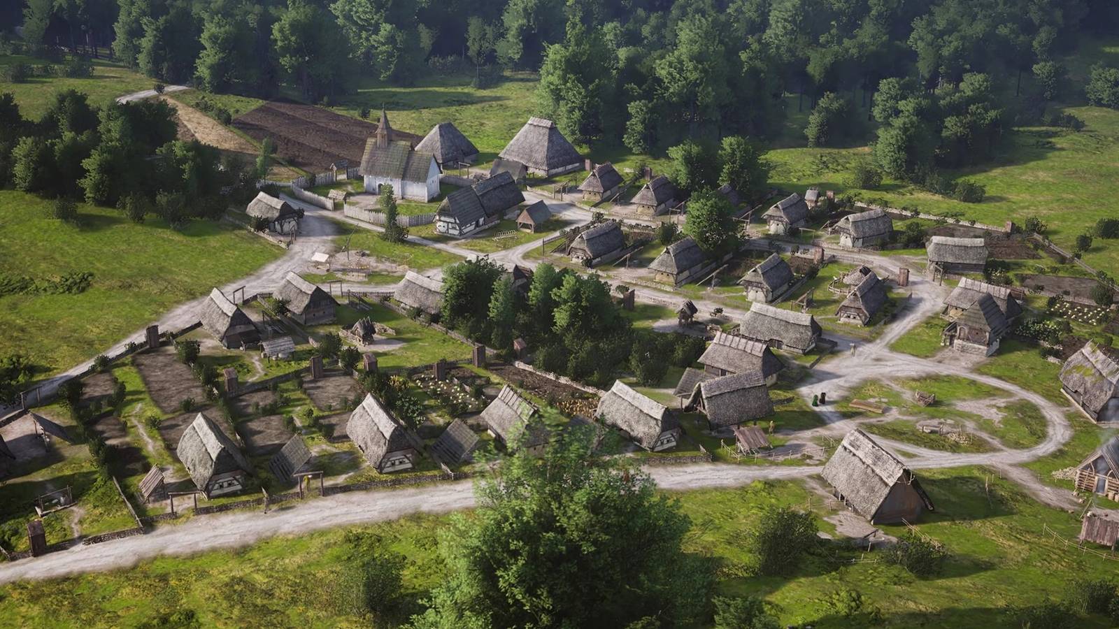 A village in Manor Lords