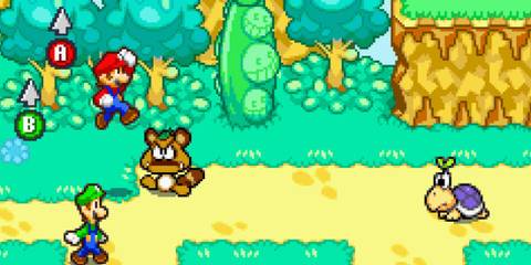 Mario & Luigi Superstar Saga Fighting a battle 