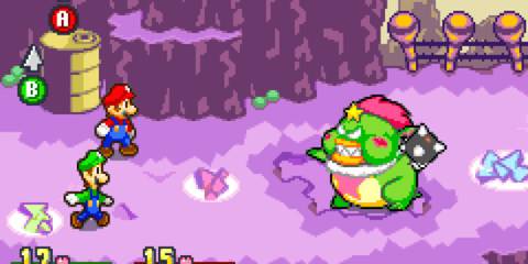 Mario & Luigi Superstar Saga Fighting a boss 