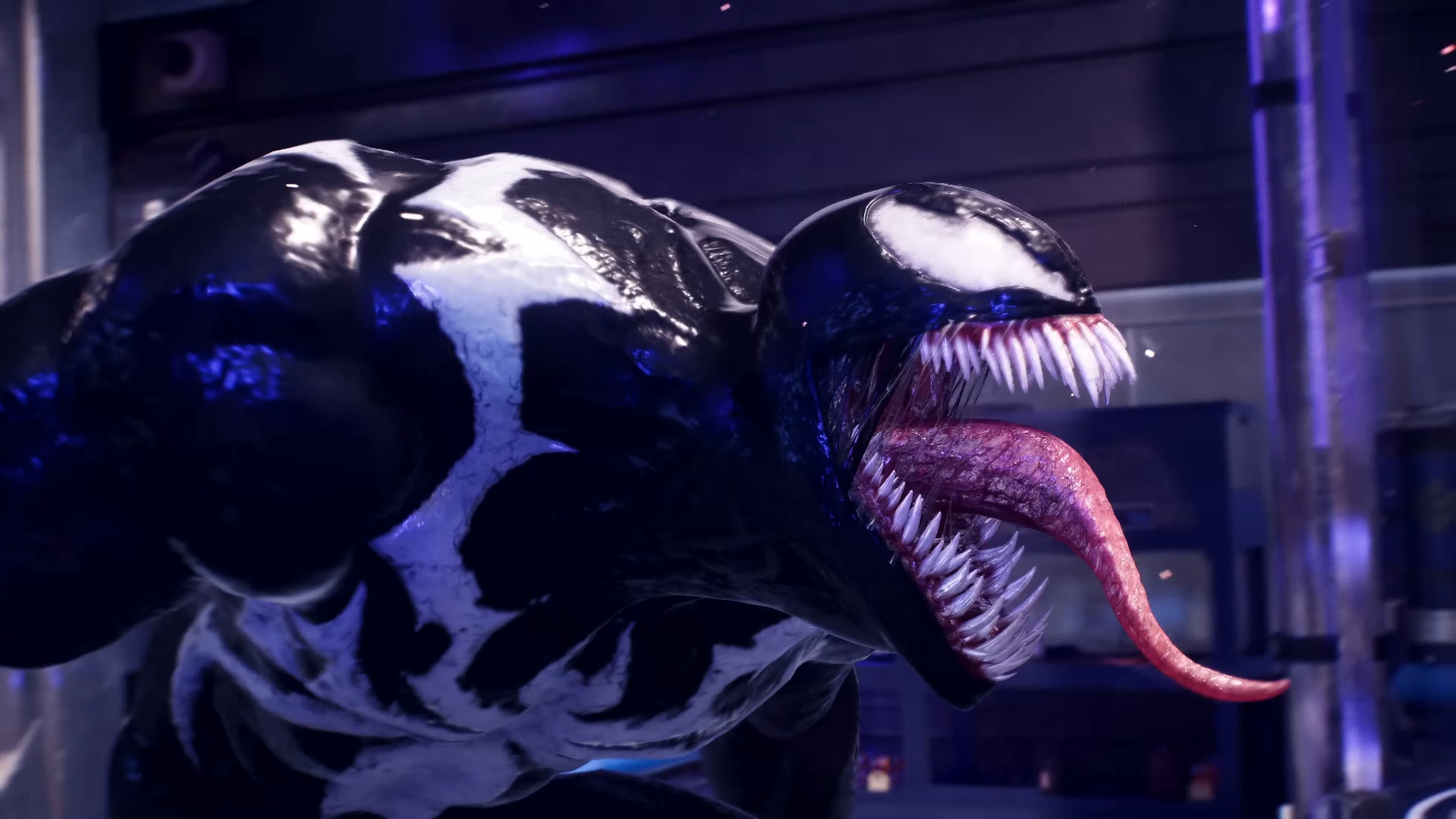 Venom in a cutscene in Marvel's Spider Man 2