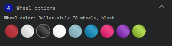 MAVIX Wheel color options