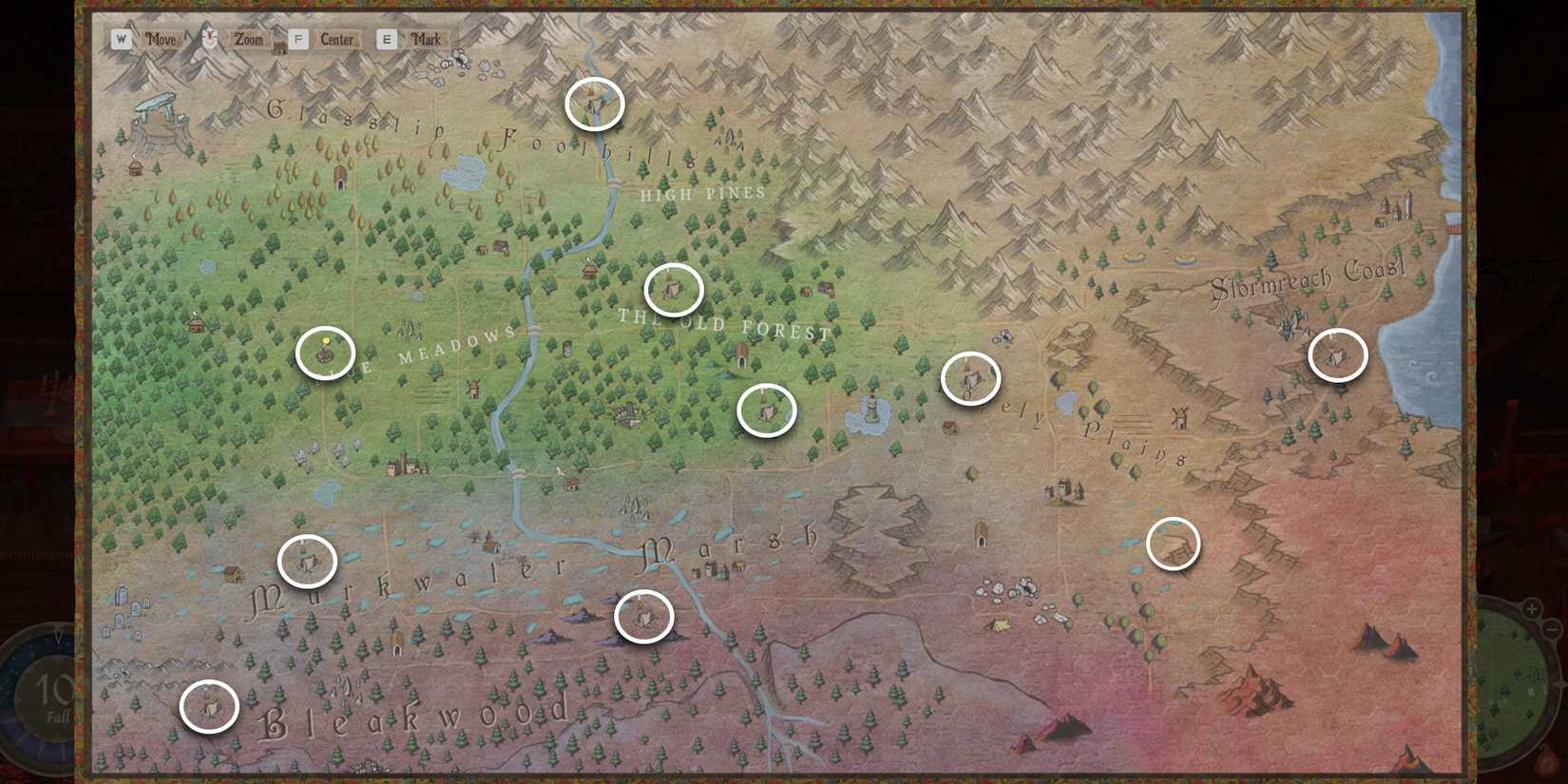 mirthwood beginner tips tricks - all fast travel points