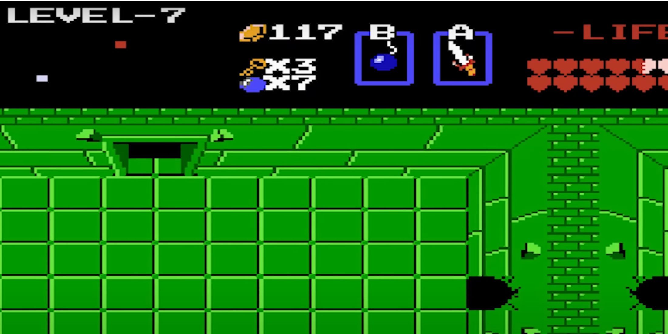 the legend of Zelda level 7, a green room