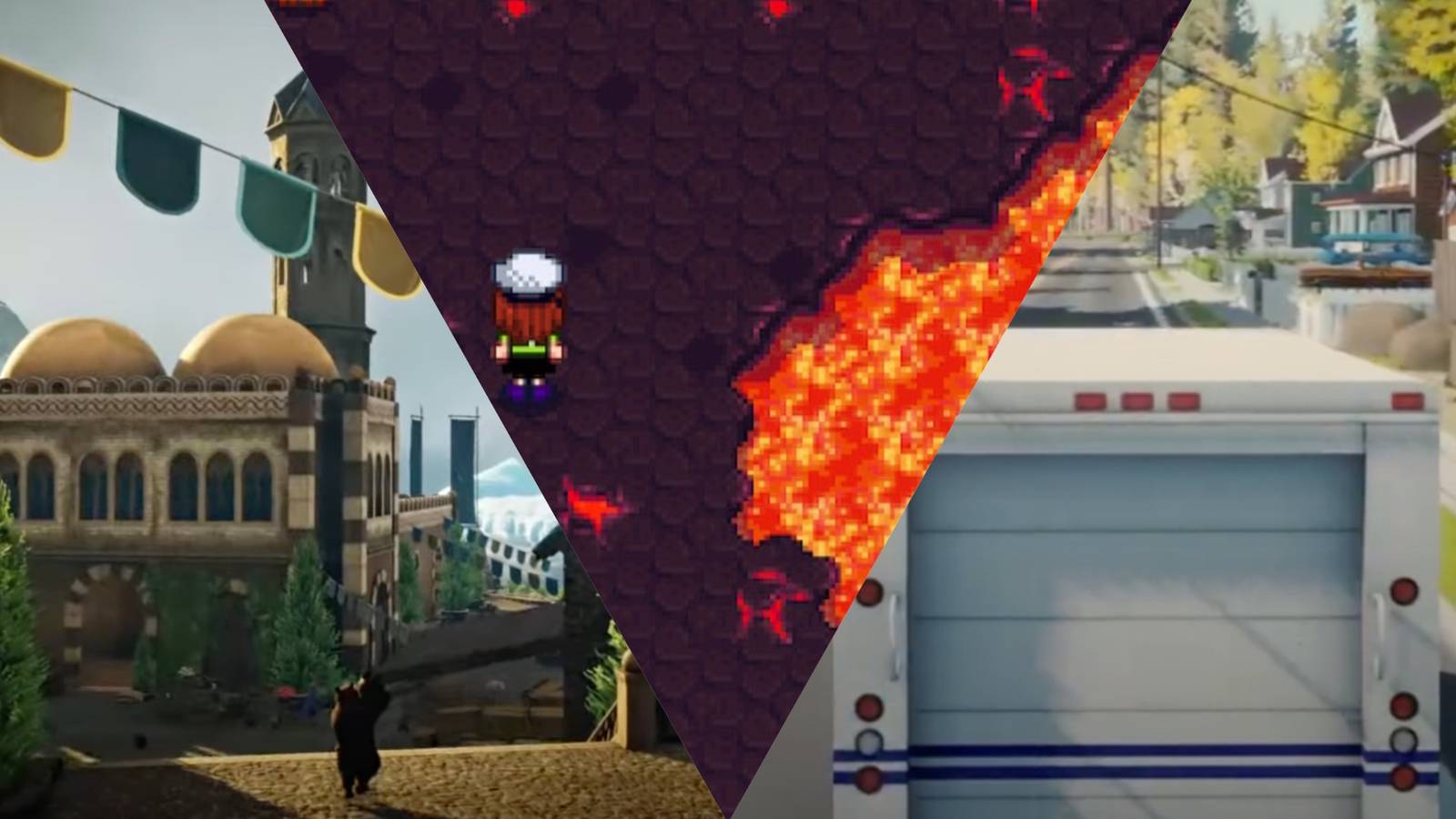 a selection of images from open-world gameplay