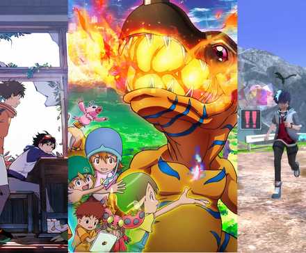 Promotional images from Digimon Survive and Digimon Adventure plus gameplay from Digimon World: Next Order