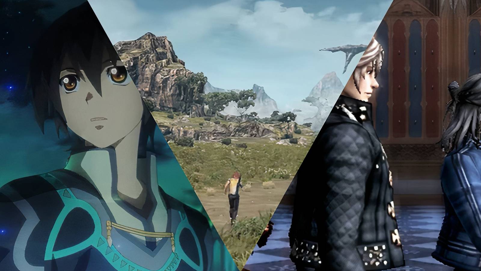 collage of 3 different action jrpgs