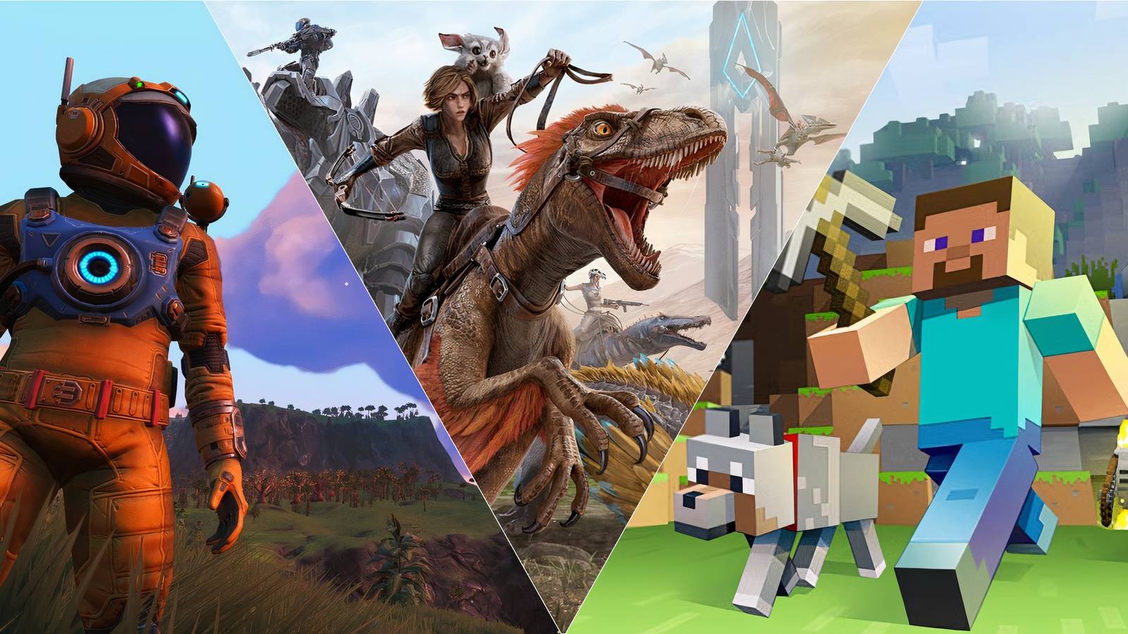 No man's sky, ARK, Minecraft