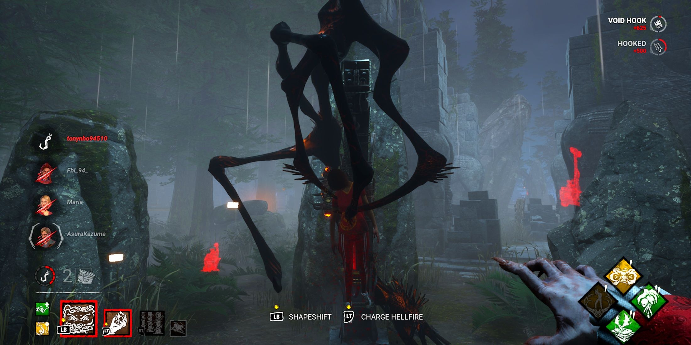 dark lord sacrifices a survivor in red forest