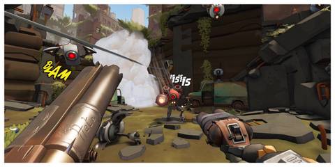 Roboquest - Steam Screenshot (Firing A Shotgun)