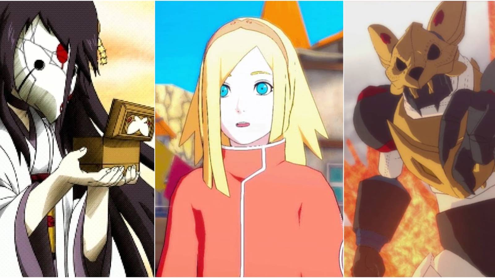 Princess Dow, Nanashi, and Mecha Kyubi Naruto 