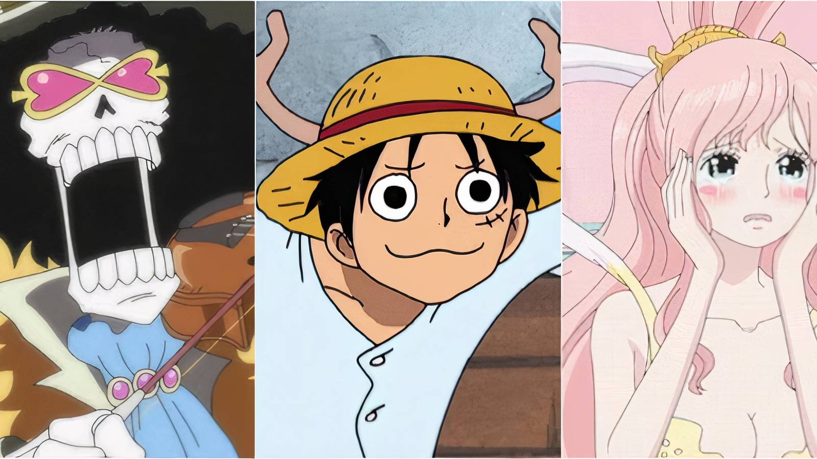 Brook, Luffy and Shirahoshi 