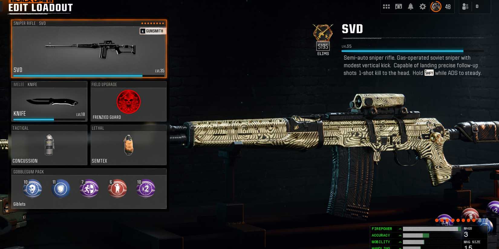 starting loadout in zombies