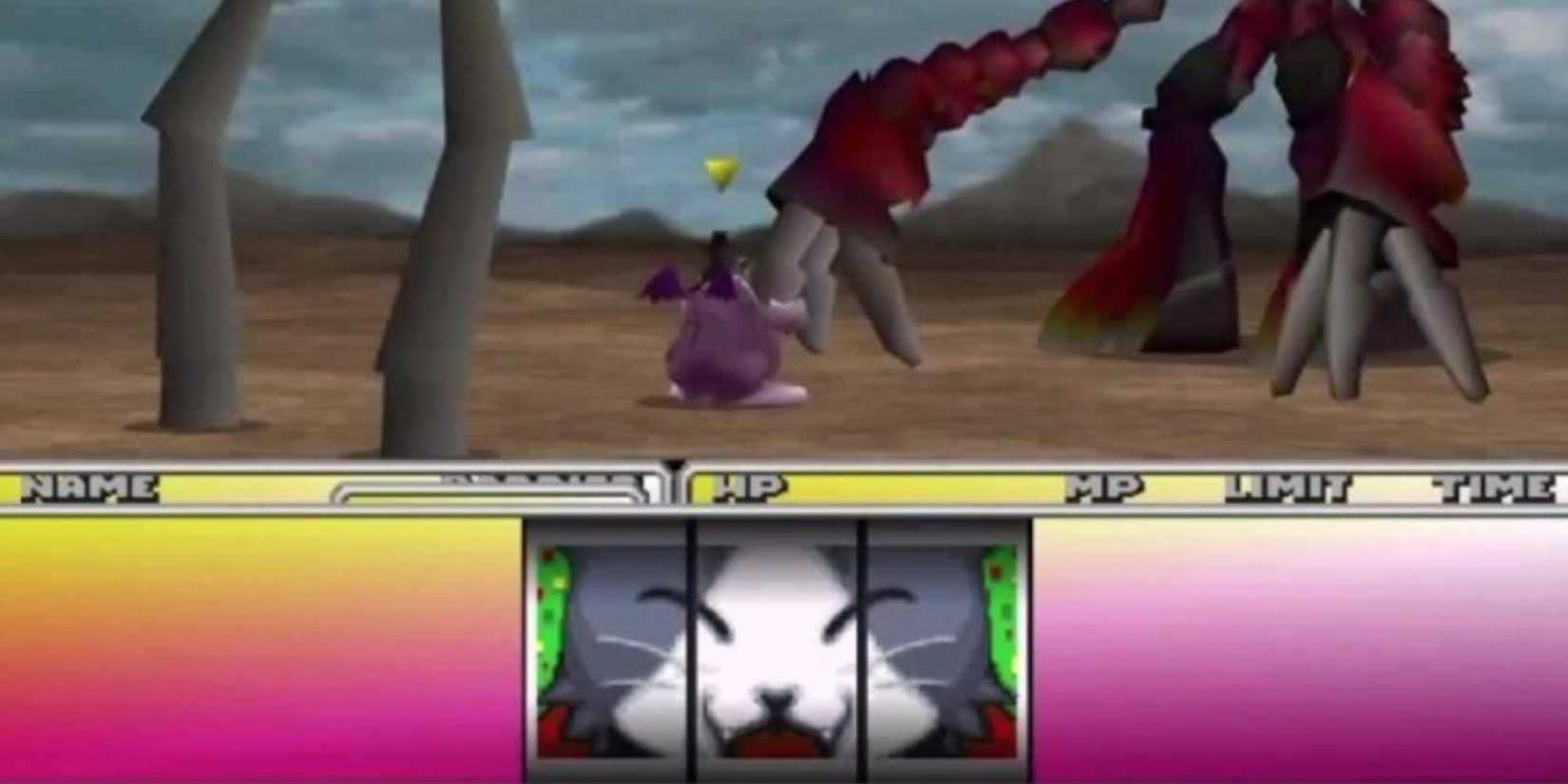 Cait Sith Using His Slots Limit Break in Final Fantasy 7