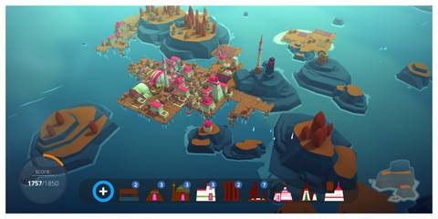 ISLANDERS - Steam Screenshot (An Island With Pink Buildings)