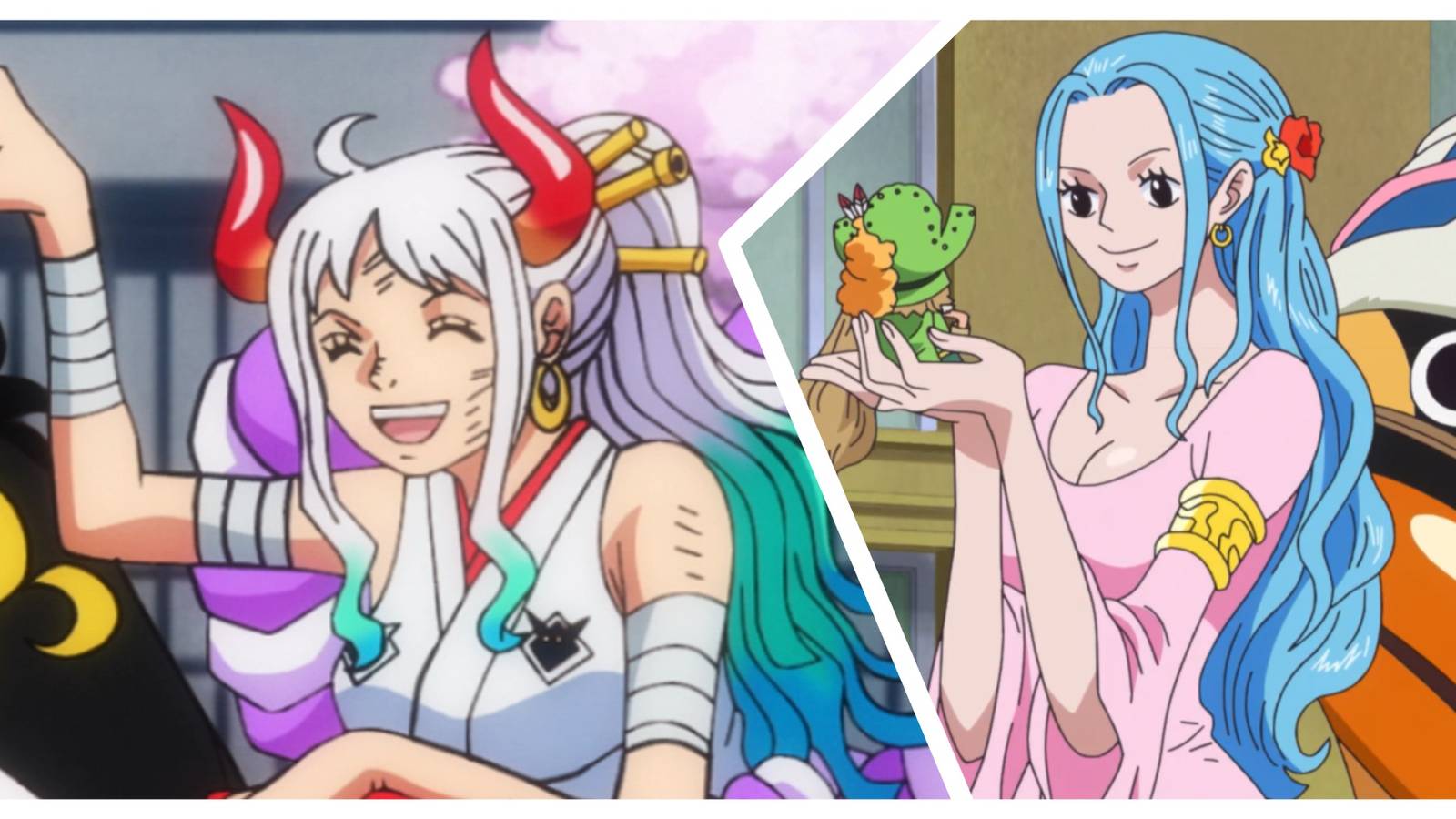 Yamato teasing Momonosuke and Vivi holding up Leo with Karoo in the background