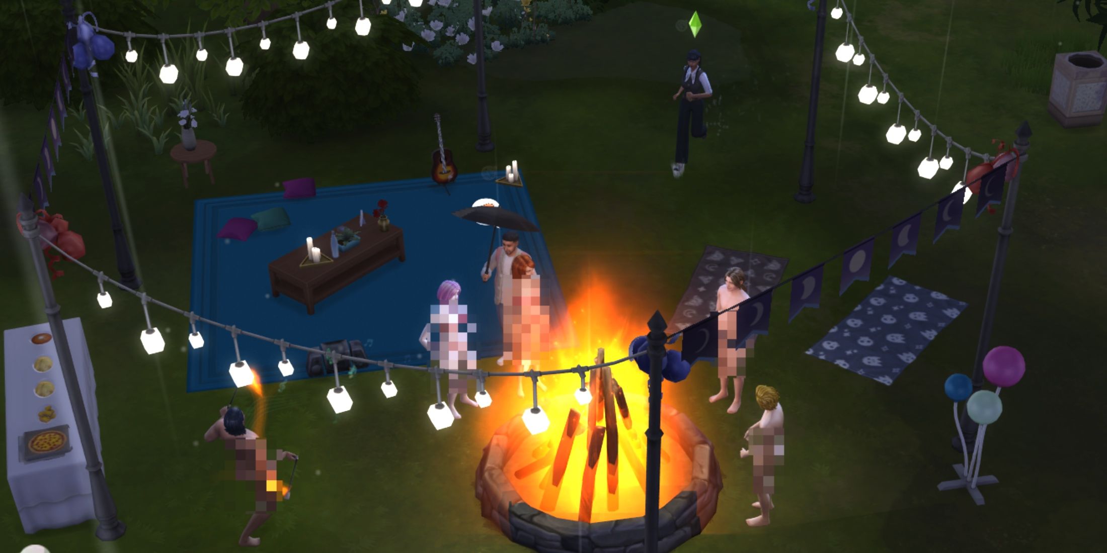 sims at a festival