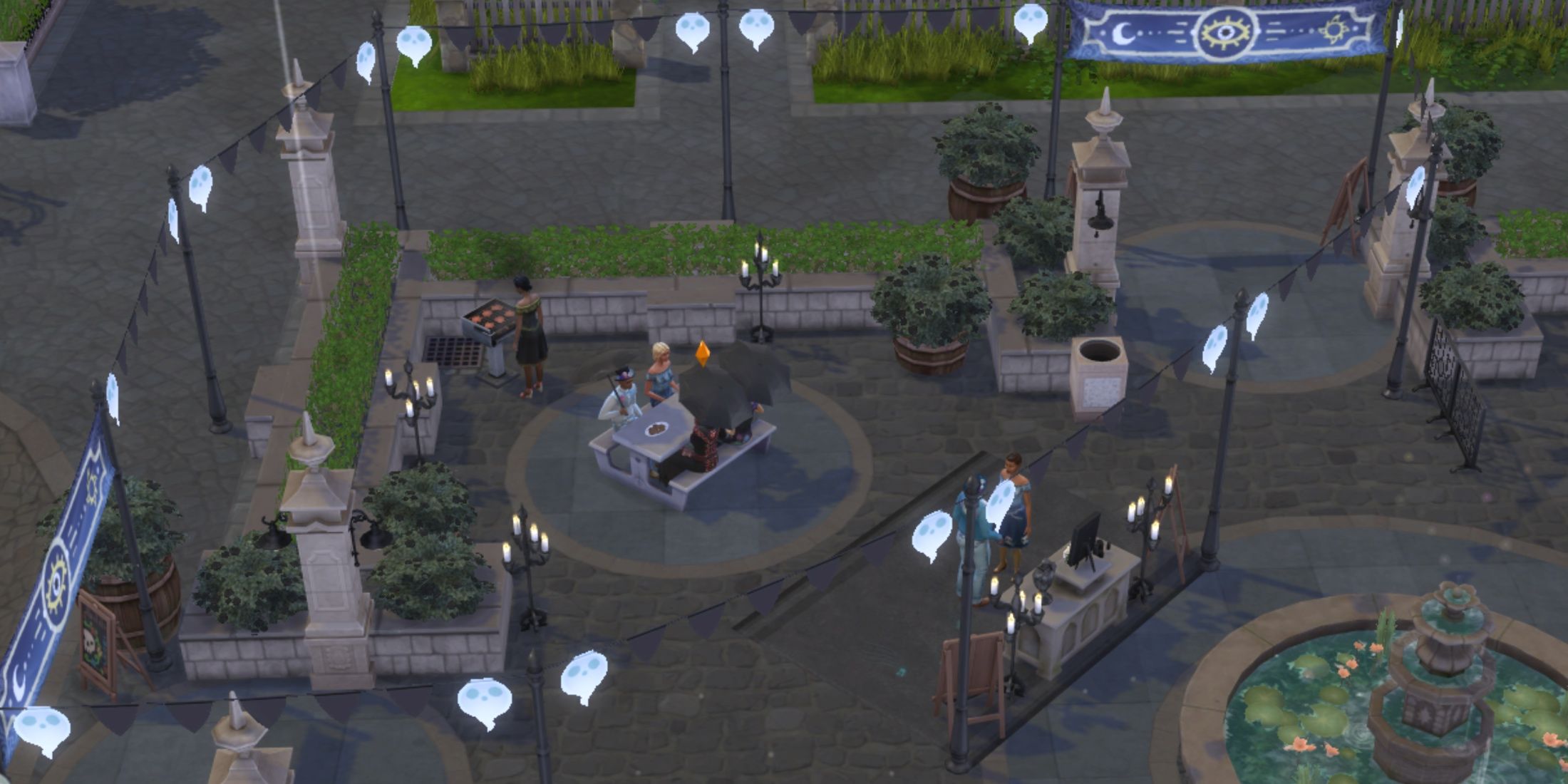 sims at a festival