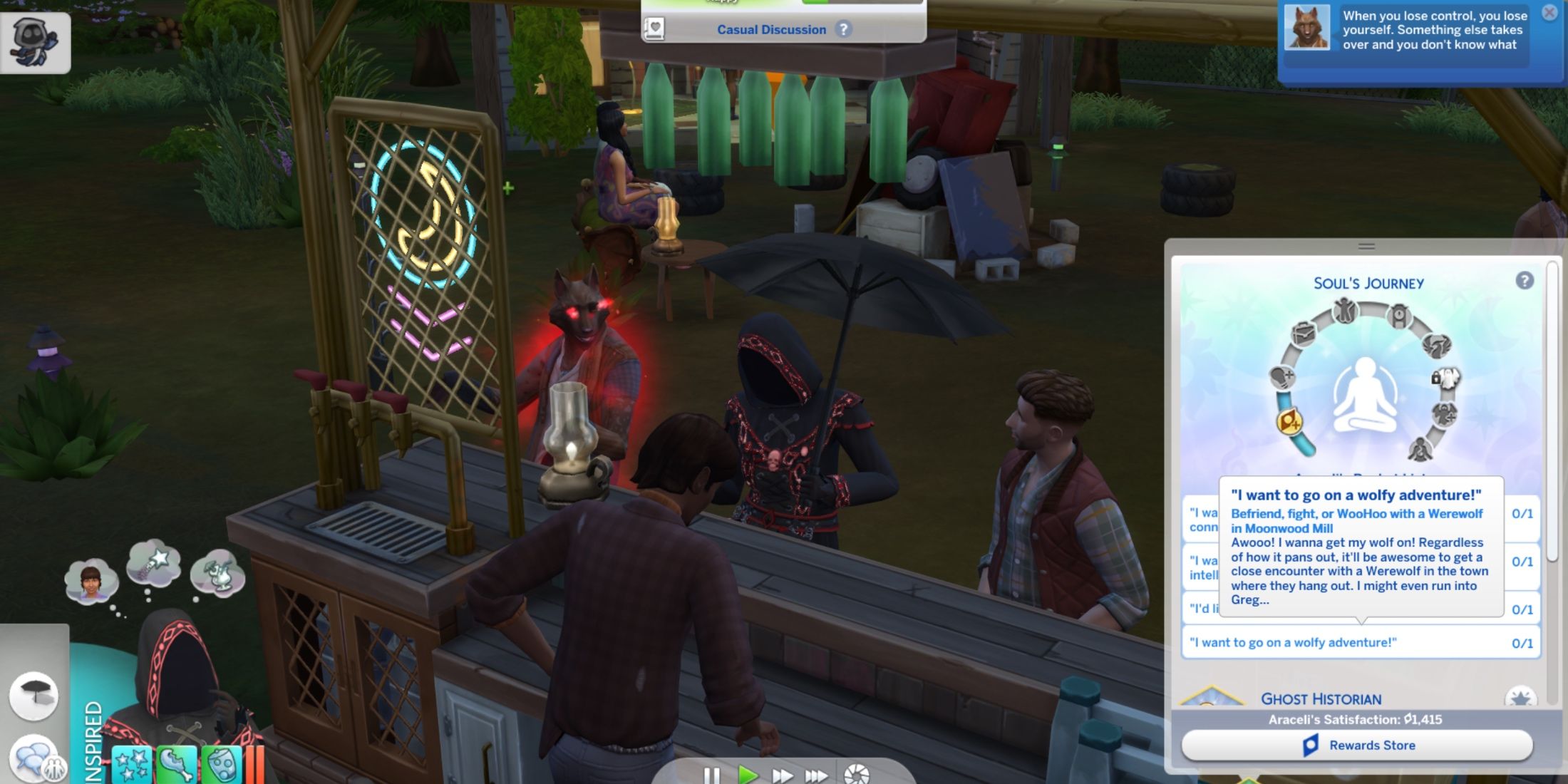 at the wolf bar in the sims 