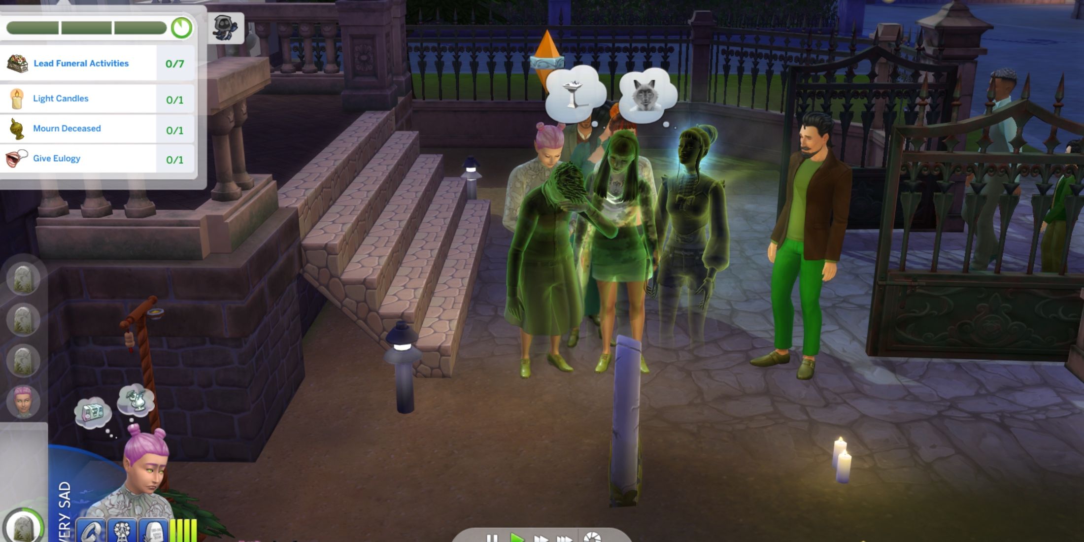 a funeral in the sims