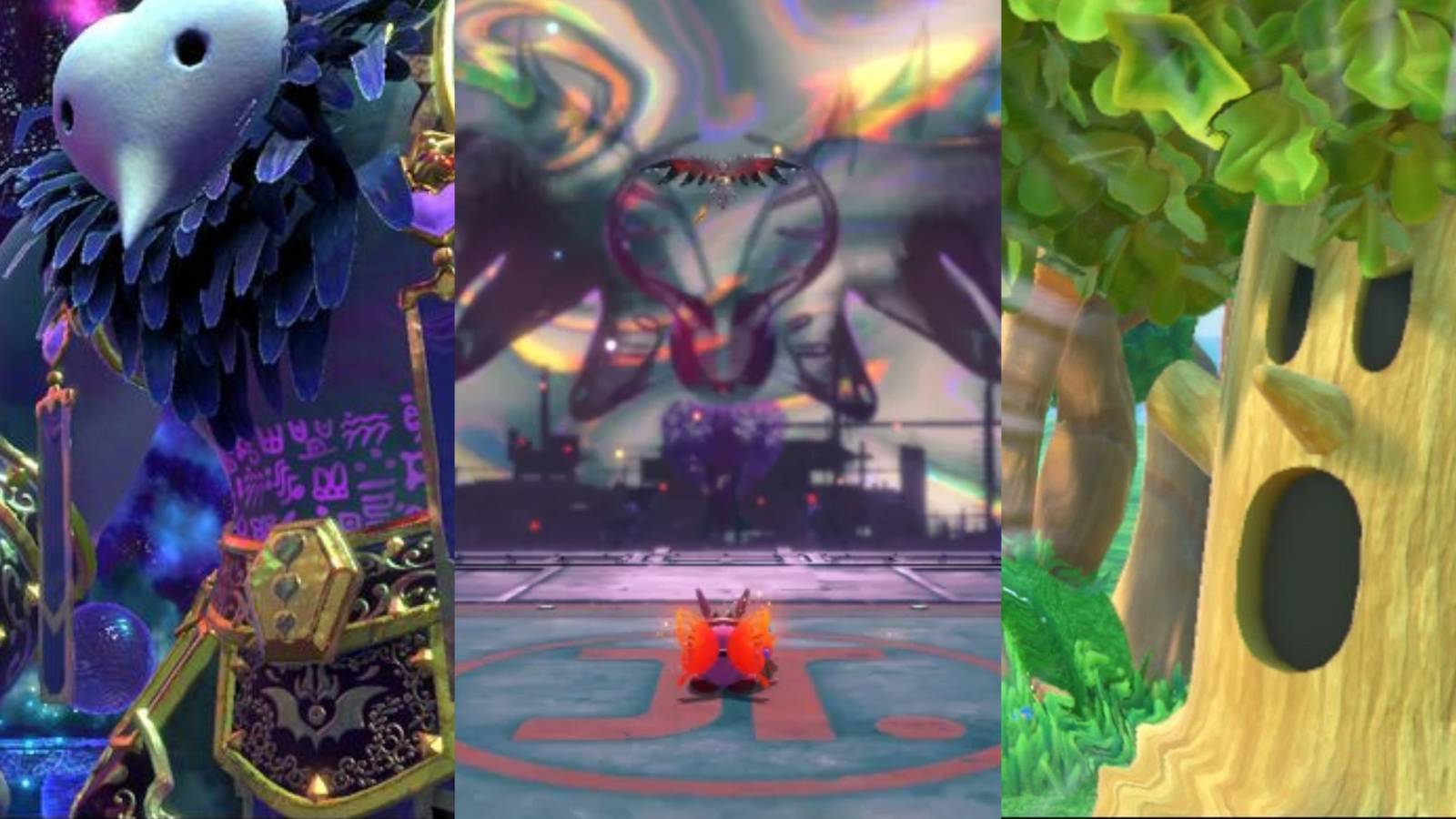 Void Termina, Chaos Elfilis and Whispy Woods in Kirby games