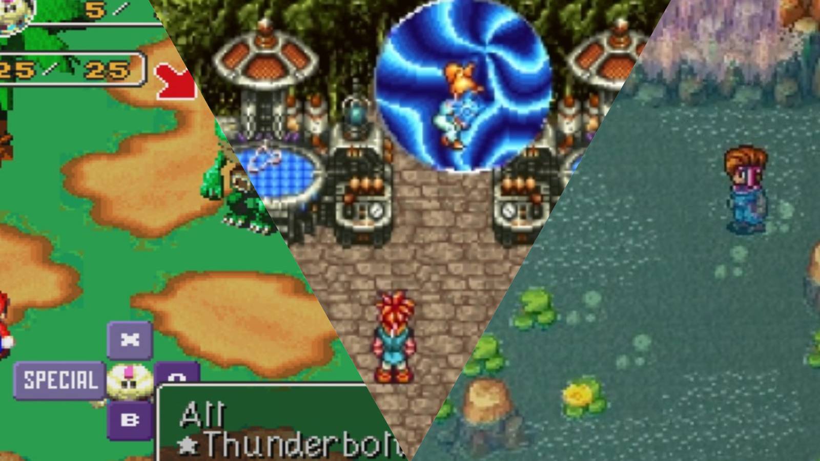 collage of 3 snes jrpgs