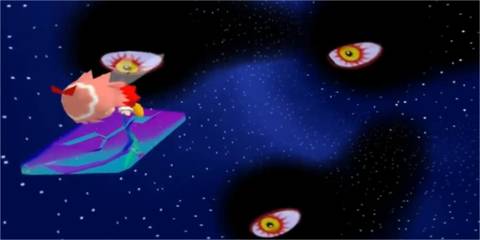 Dark Matter pursues Ribbon in Kirby 64 : The Crystal Shards