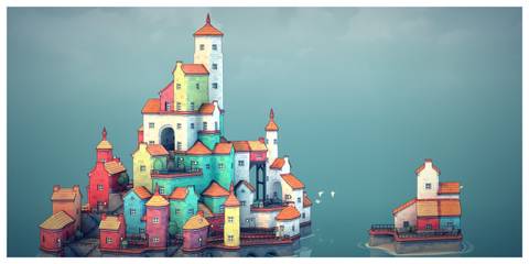 Townscaper - Steam Screenshot (A Small Town)