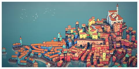 Townscaper - Steam Screenshot (A Sprawling Town)