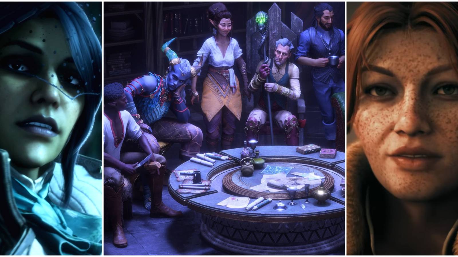 A collage of images of the companions from Dragon Age: The Veilguard