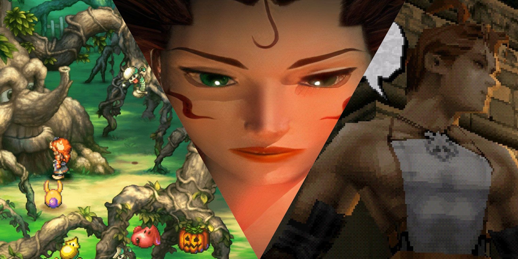 Legend of Mana, Parasite Eve, Vagrant Story mixed gameplay collage