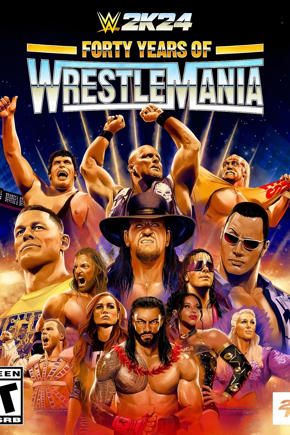 WWE 2K24?40 Years Of WrestleMania Edition Tag Page Cover Art