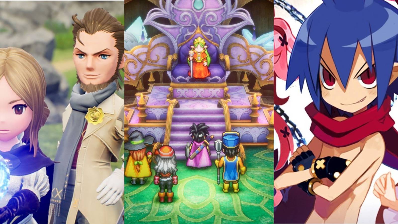 Bravely Default 2, DQ3, Disgaea