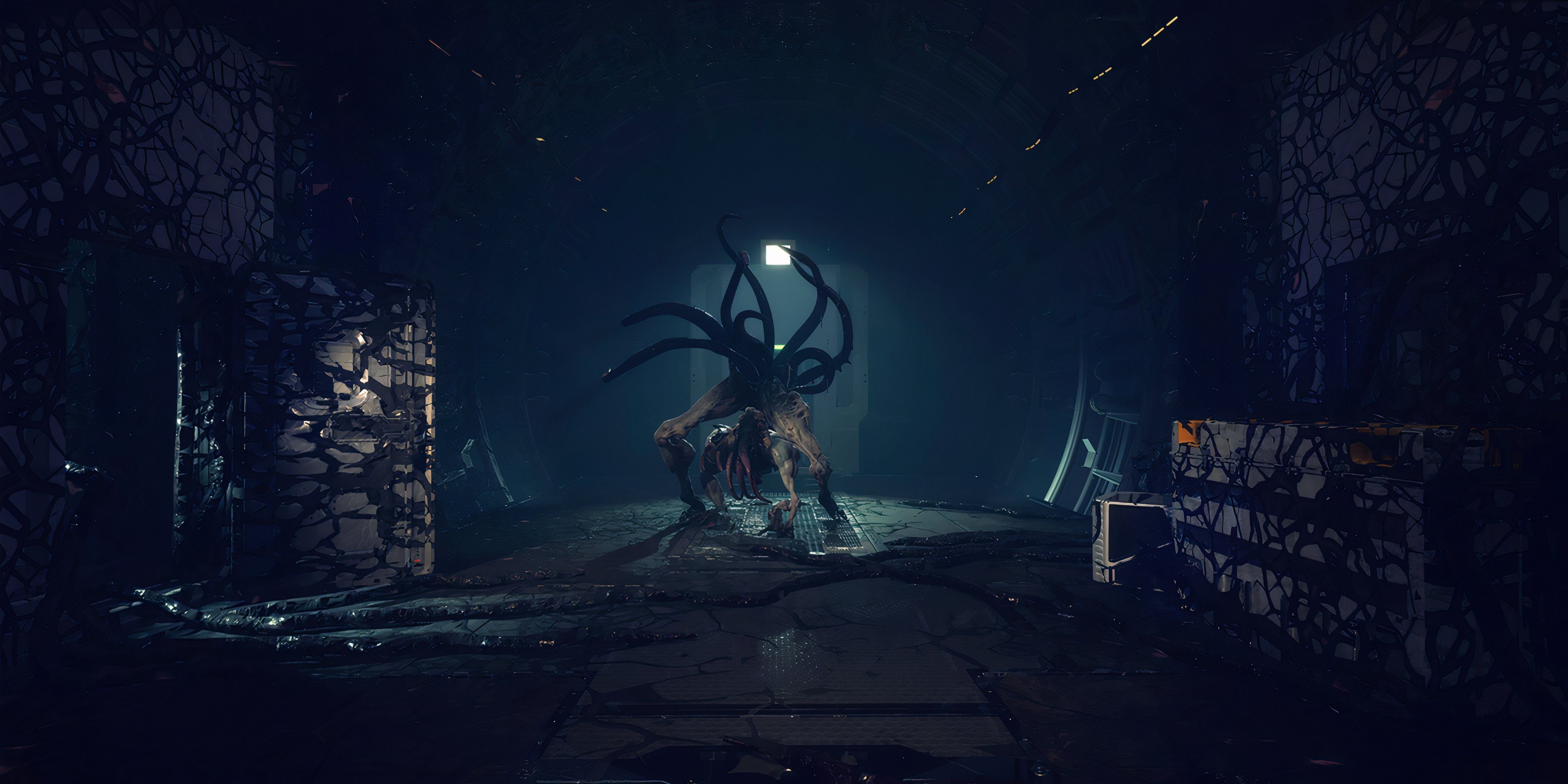 10 Great Horror Games With No Sequel A Monster emerges from a dark room