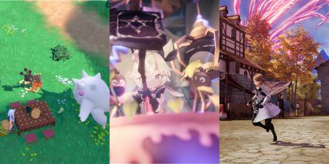 Pokemon, WitchSpring, Harvestella collage