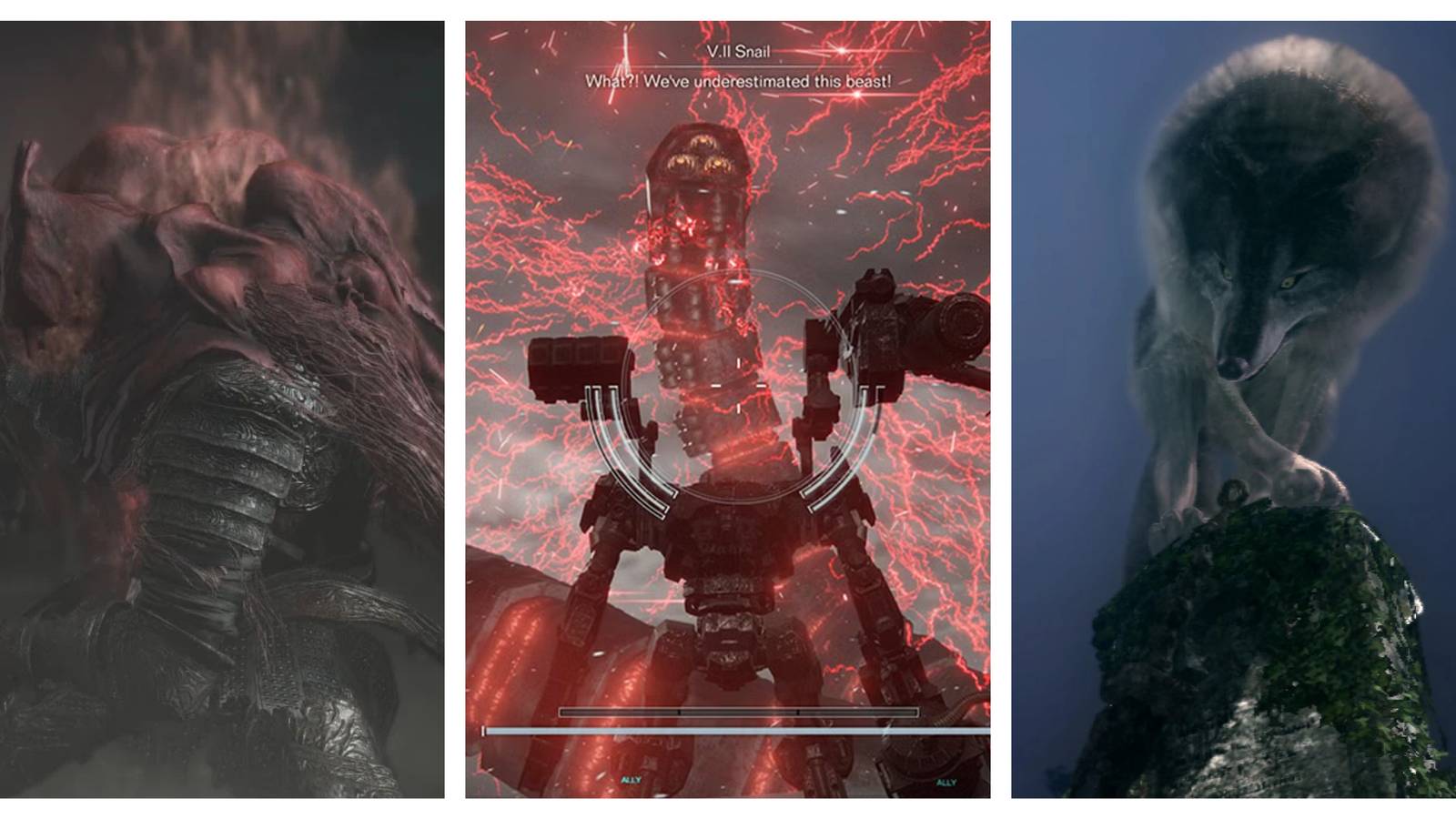 Dark Souls 3 Gael Armored Core 6 Ice Worm Great Grey Wolf Sif