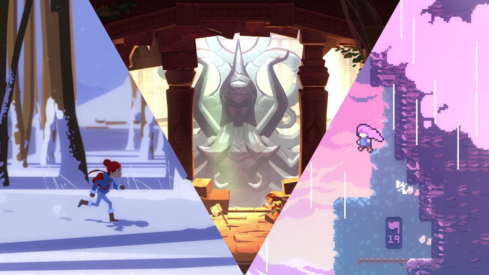 a selection of footage from roki, indivisible, celeste