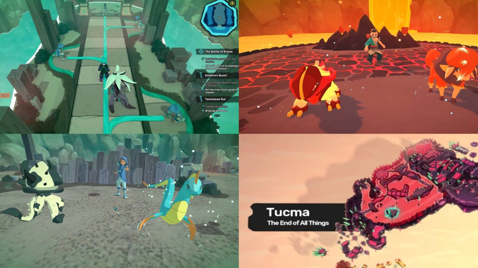 Temtem mixed gameplay collage