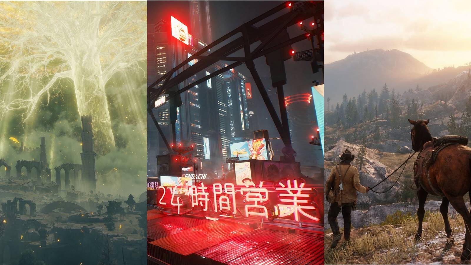 Elden Ring, Cyberpunk, Red Dead Redemption 2