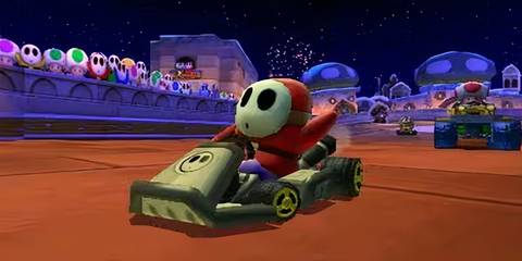 shy guy on a kart