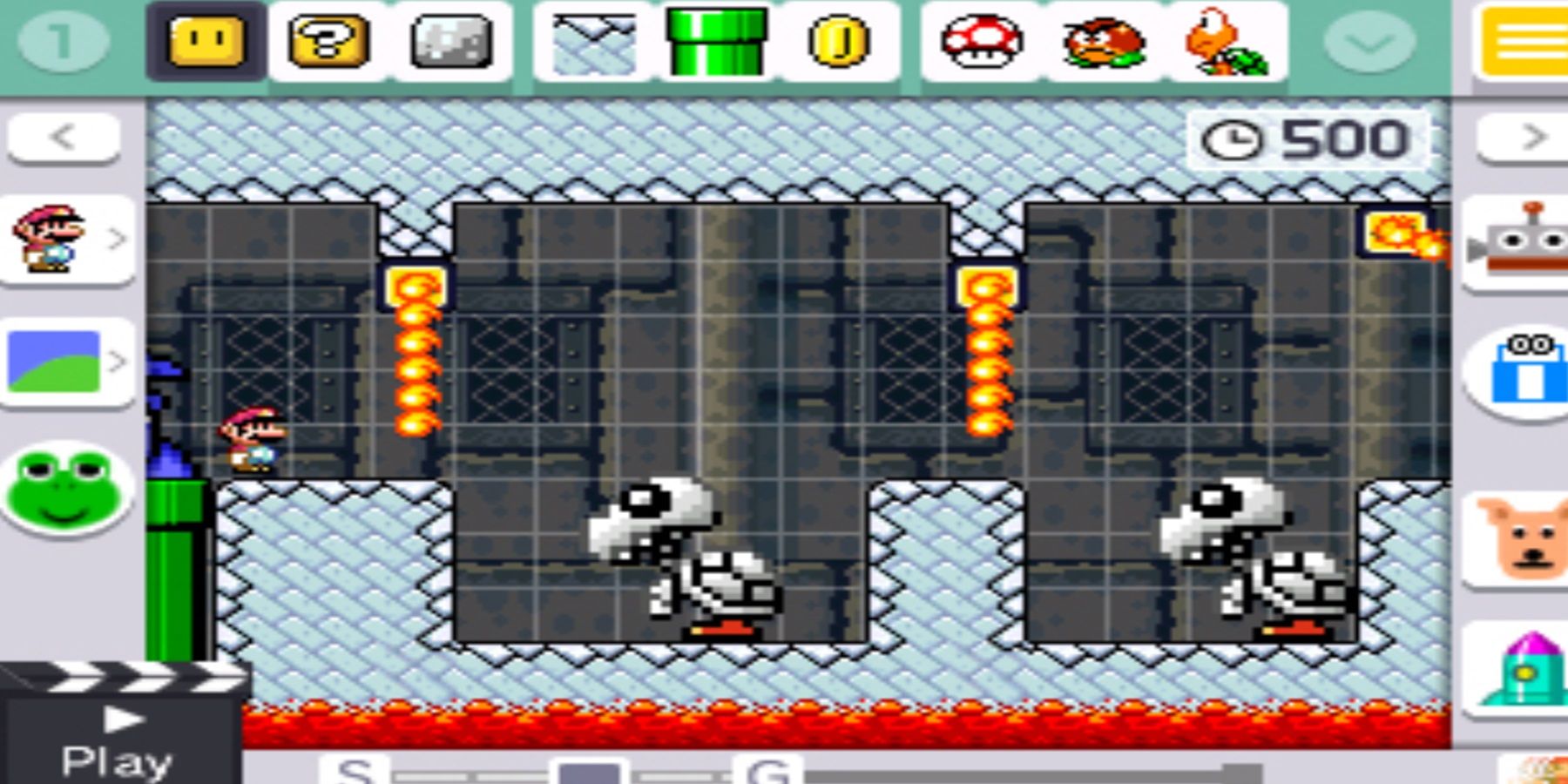 mario in a castle level being constructed